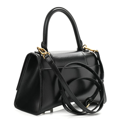 Balenciaga Shiny Box Calfskin Small Hourglass Top Handle Bag Black 3 of 11