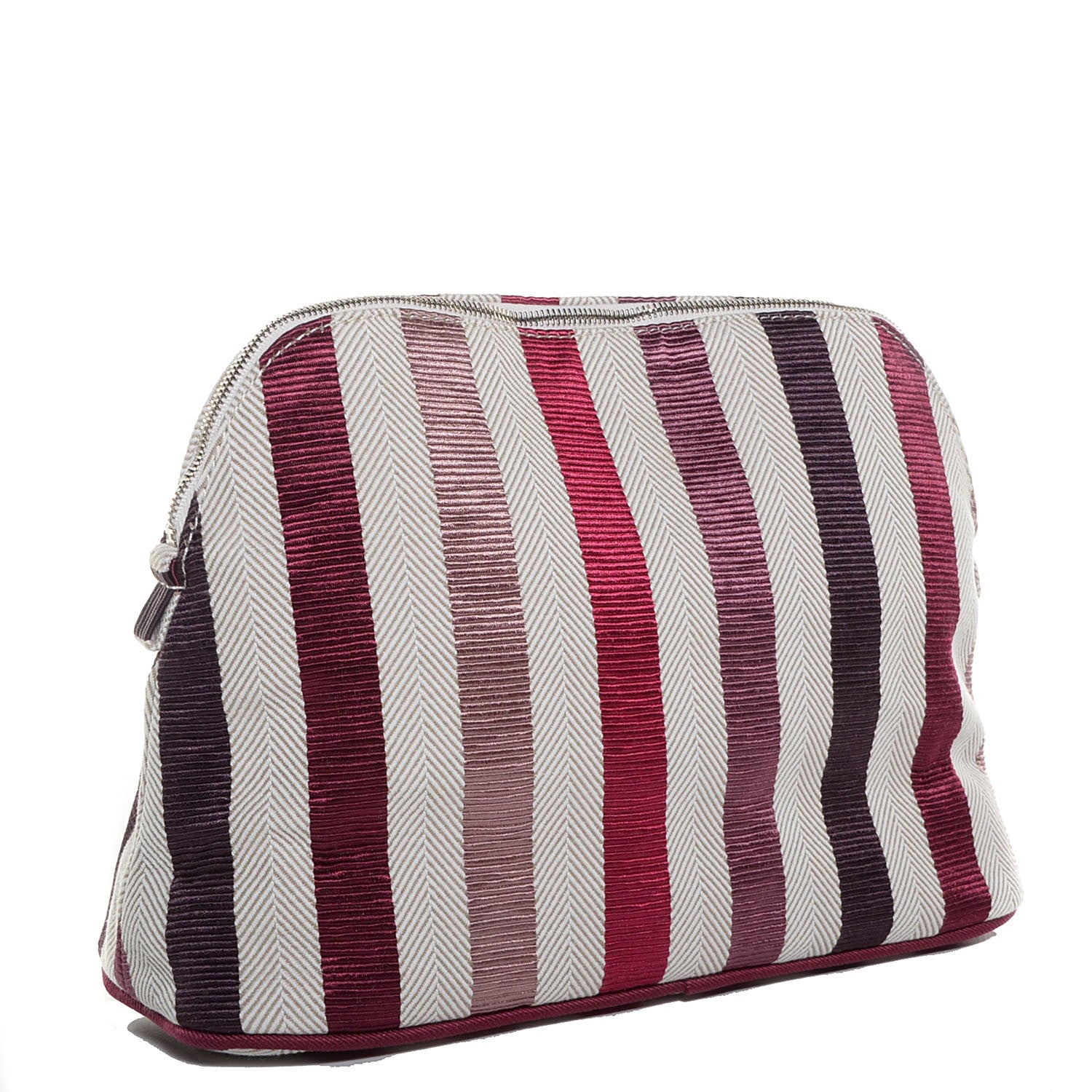 Hermes Cotton Viscose Striped Bolide Toiletry Case MM 2 of 9