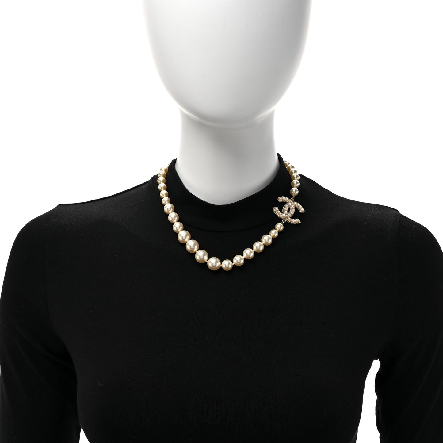 Pearl CC 100th Anniversary Necklace Light Gold