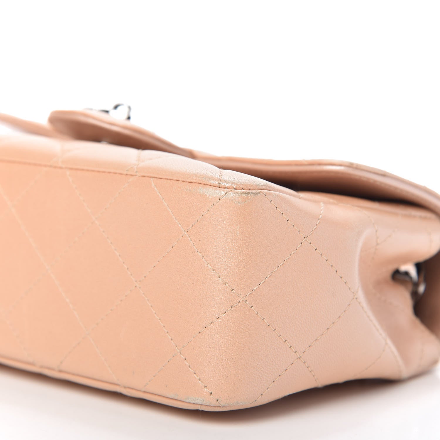 Chanel Metallic Lambskin Quilted Mini Flap Beige 7 of 12