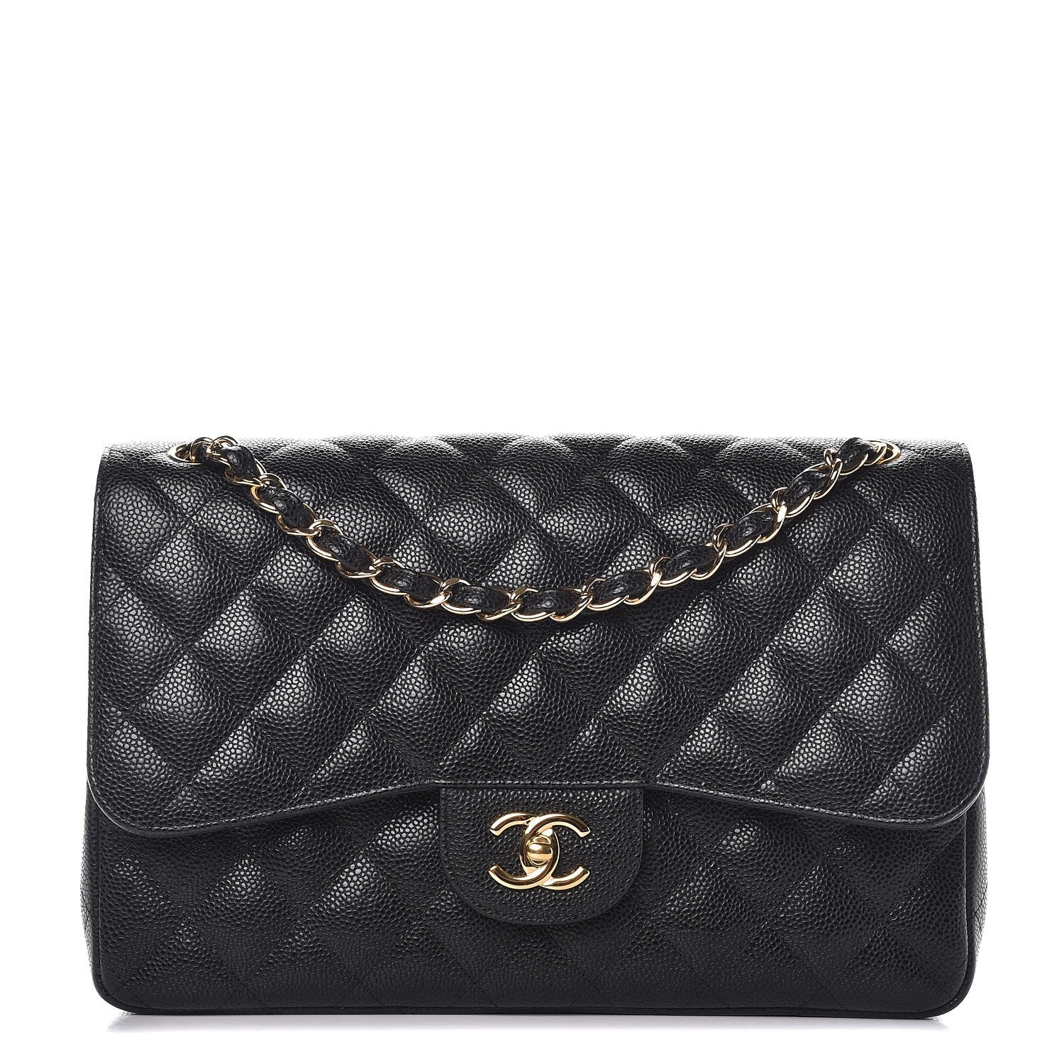 Chanel Caviar Quilted Jumbo Double Flap Black 1 of 8