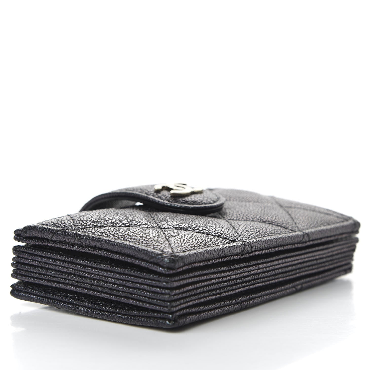 Chanel Iridescent Caviar Quilted Gusseted Card Holder Black 4 of 8