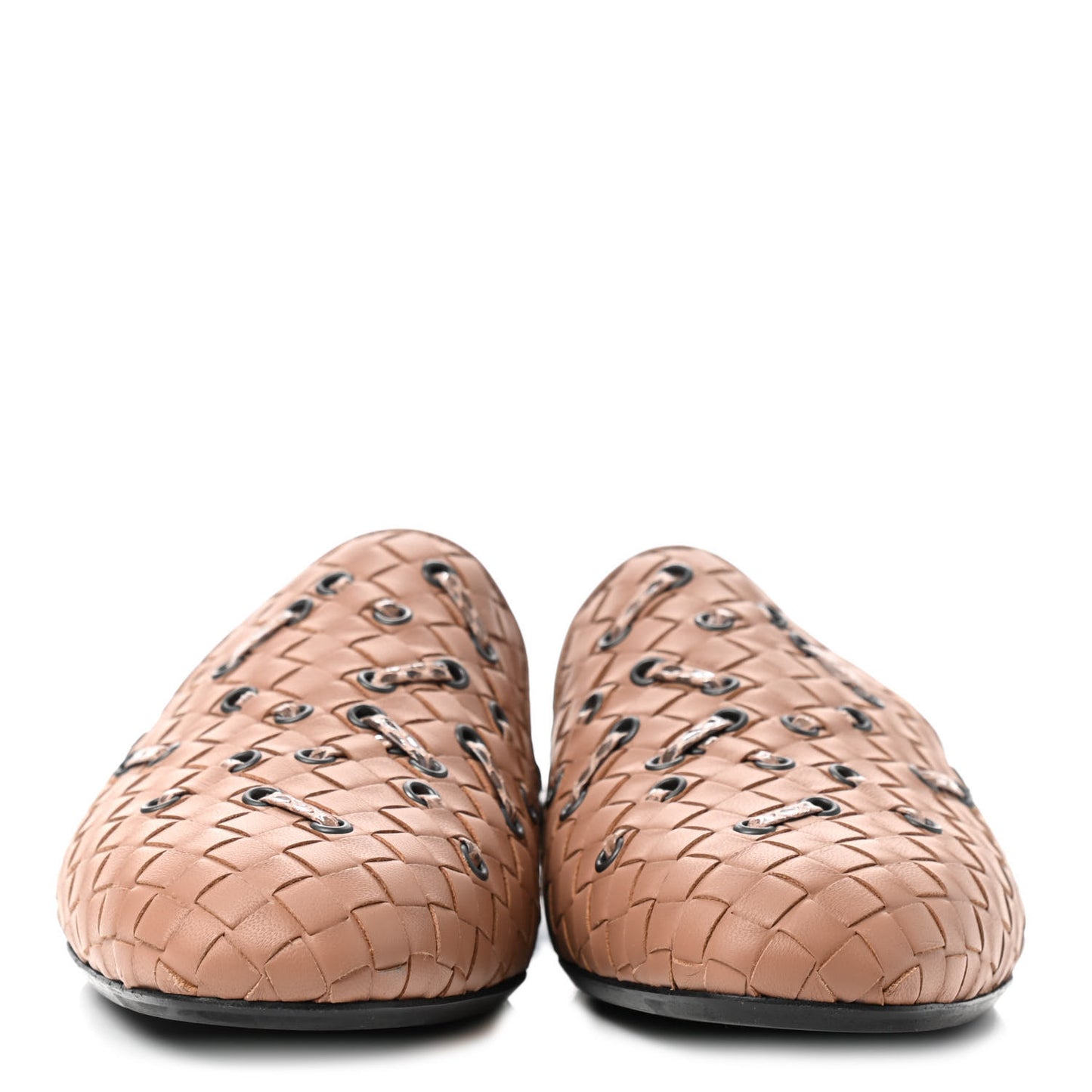 Nappa Ayers Intrecciato Flat Mules 38.5 Dahlia