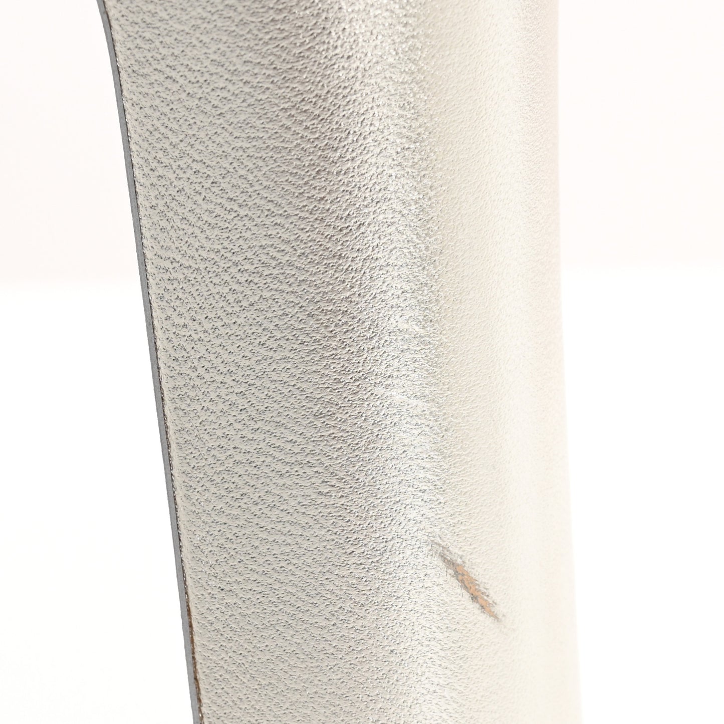 Laminated Lambskin Grosgrain Cap Toe CC Mary Jane Pumps 38 Silver Black