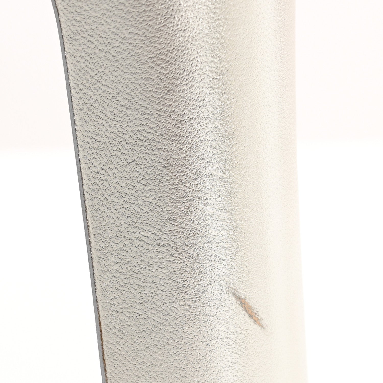 Chanel Laminated Lambskin Grosgrain Cap Toe CC Mary Jane Pumps 38 Silver Black 10 of 14