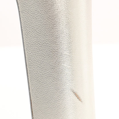Chanel Laminated Lambskin Grosgrain Cap Toe CC Mary Jane Pumps 38 Silver Black 10 of 14