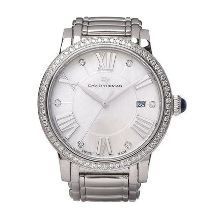 David Yurman Stainless Steel Diamond Bezel Mother of Pearl 38mm Classic Quartz Watch 1 of 8