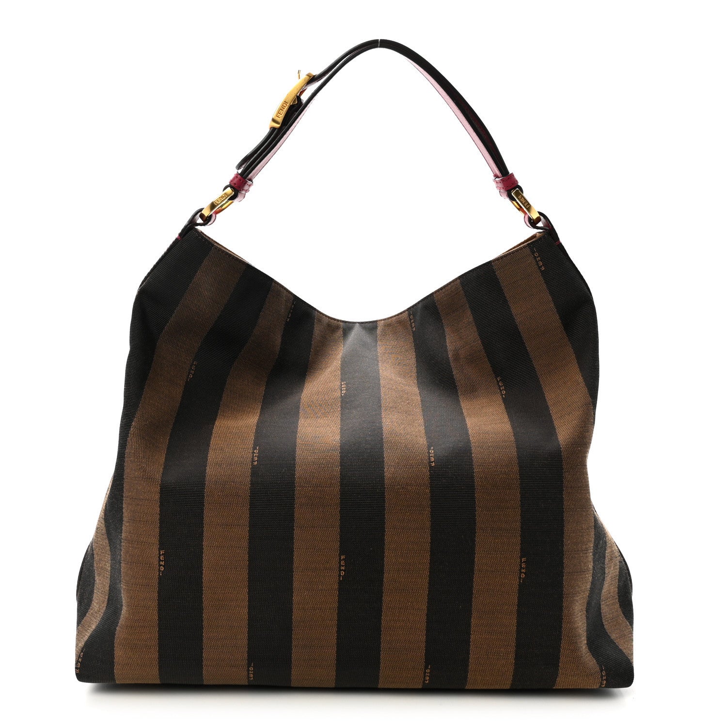 Fendi Pequin Cuoio Vegetale Large Hobo Tobacco Amarena 1 of 10