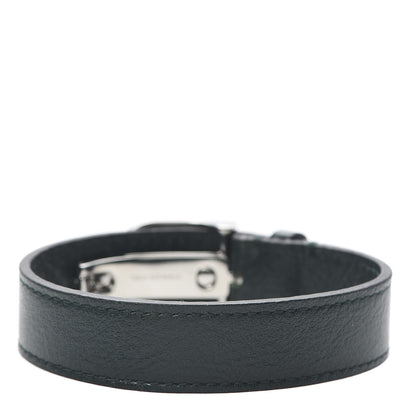 Gucci 18K Yellow Gold Calfskin Interlocking G Bracelet Green 3 of 4
