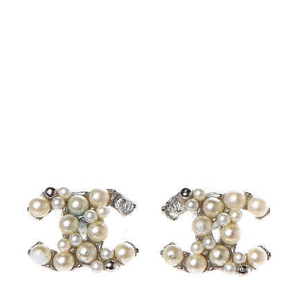 Chanel Pearl CC Earrings Silver 1 of 4
