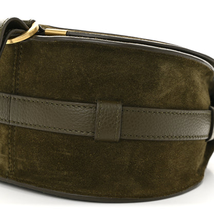 Chloe Suede Calfskin Small Marcie Saddle Bag Deep Olive 10 of 10