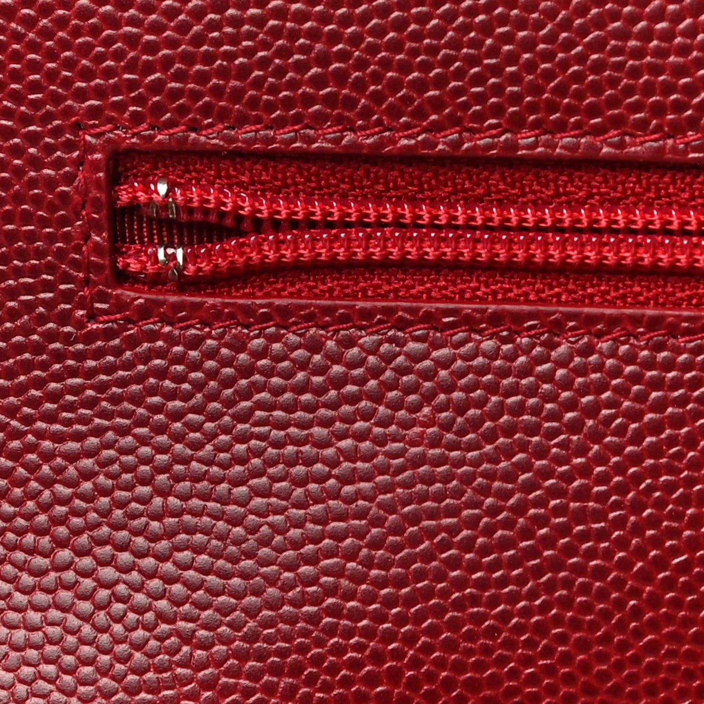 Caviar Quilted Wallet On Chain WOC Dark Red