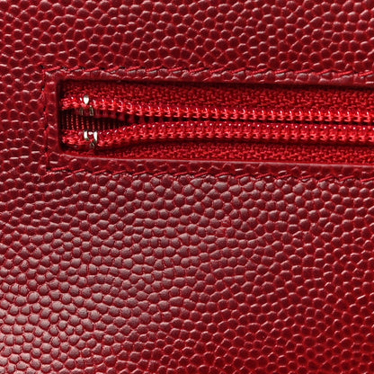 Chanel Caviar Quilted Wallet On Chain WOC Dark Red 13 of 14