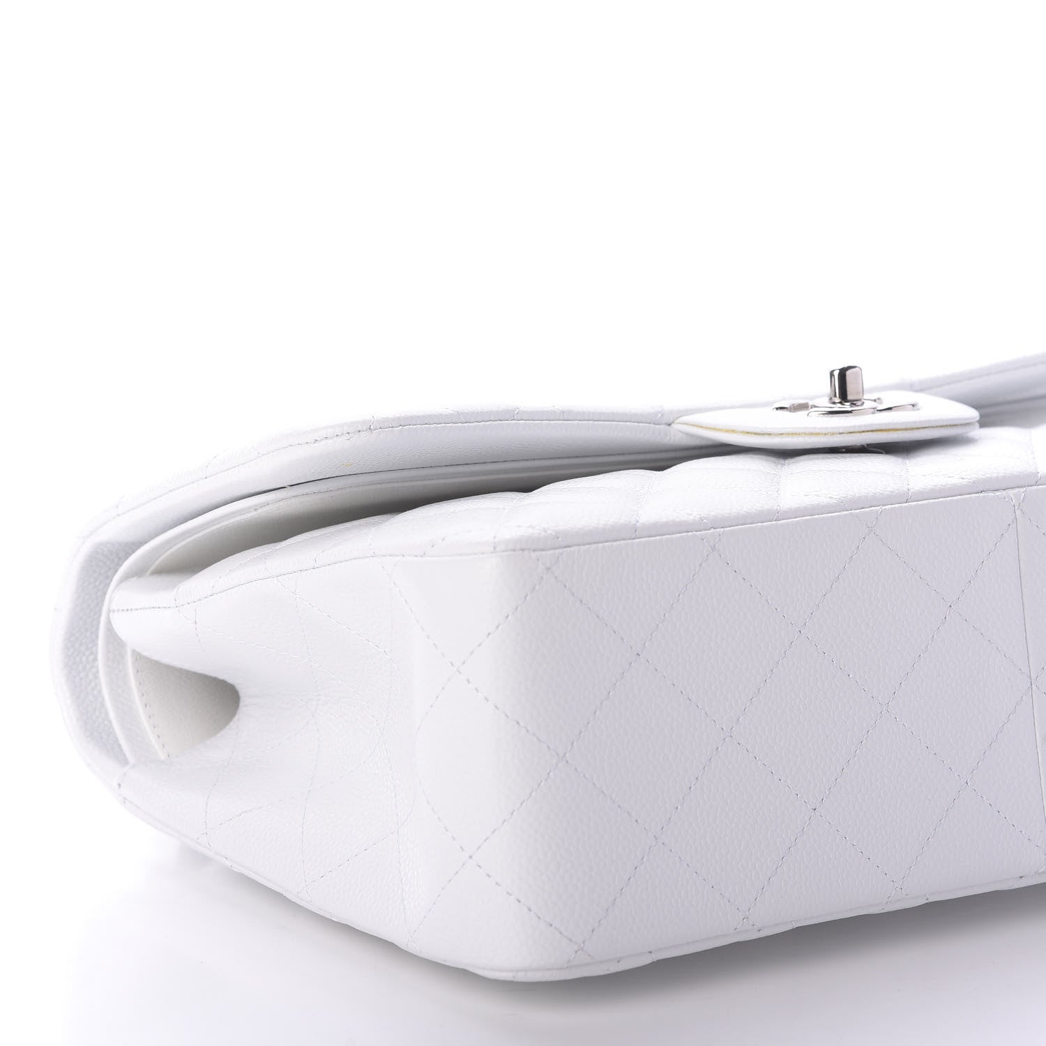 Chanel Caviar Quilted Jumbo Double Flap White 6 of 9