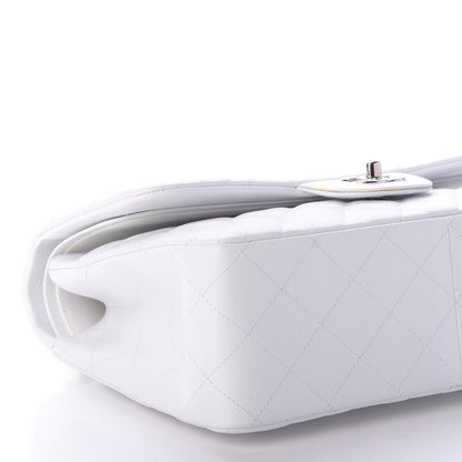 Chanel Caviar Quilted Jumbo Double Flap White 6 of 9