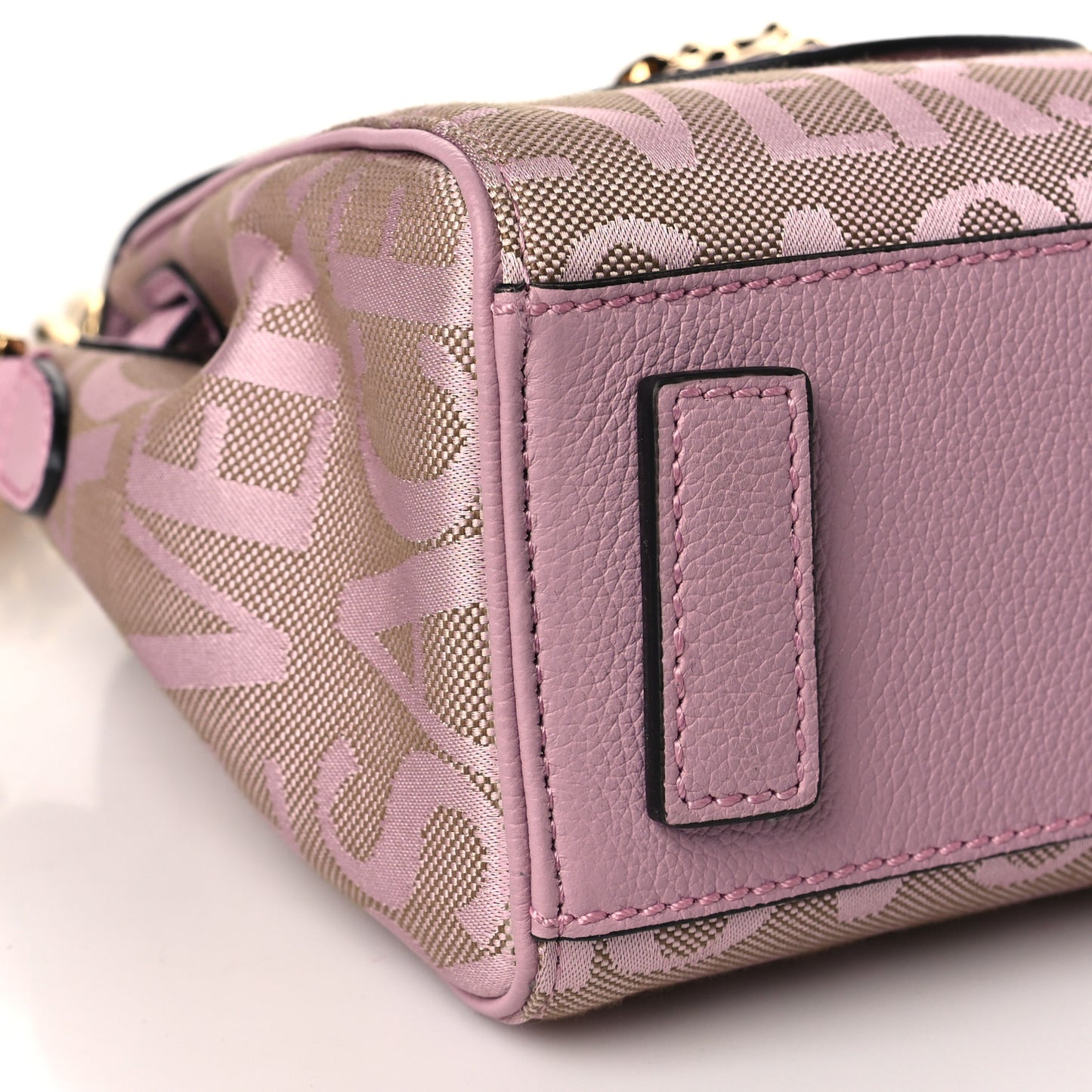 Calfskin Canvas Allover La Medusa Small Top Handle Handbag Pink
