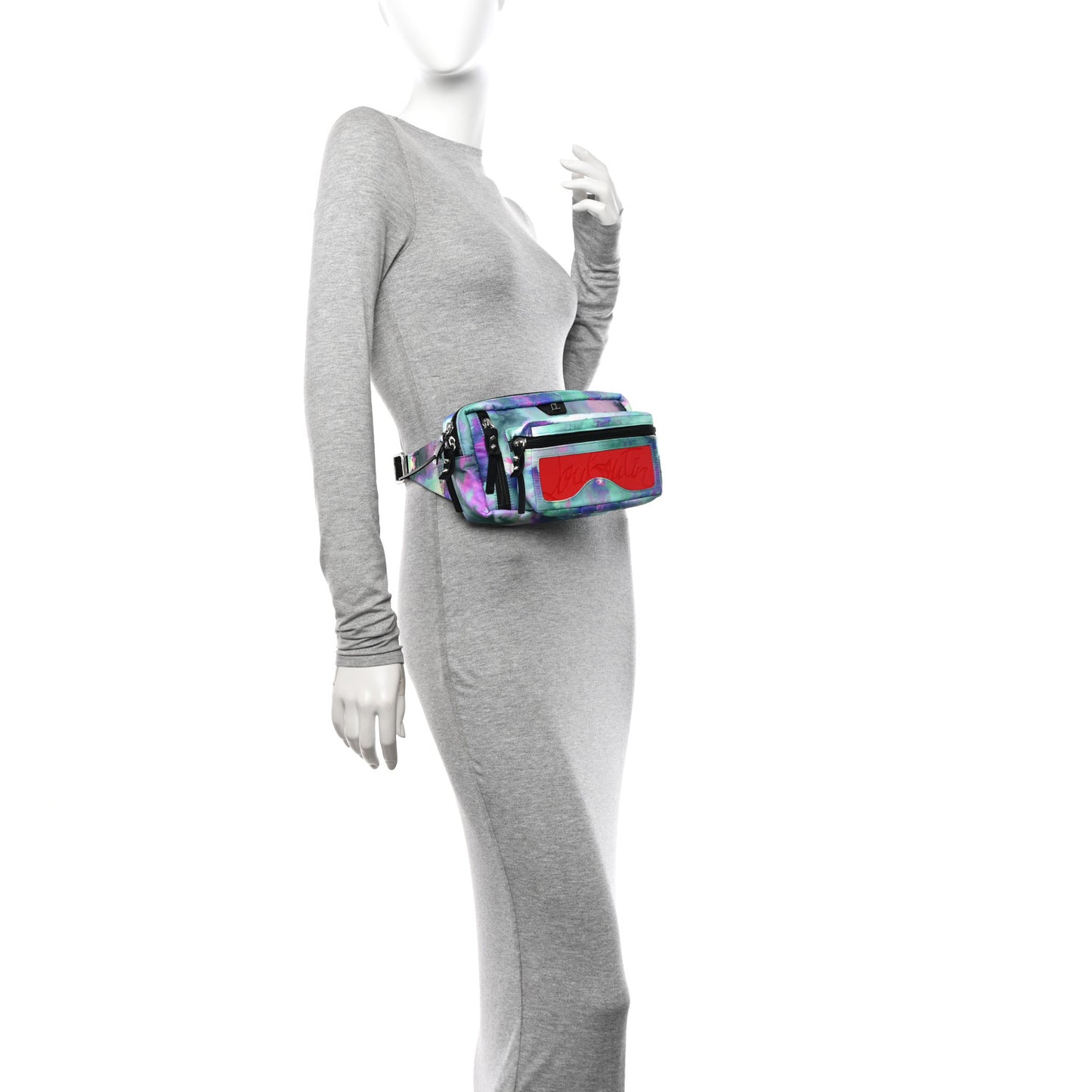 Nylon Loubideal Sneaker Sole Belt Bag Blue Multicolor