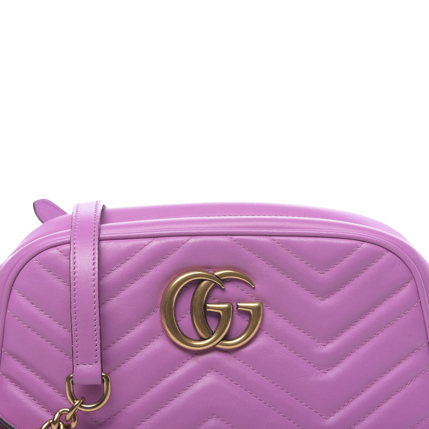 Calfskin Matelasse Small GG Marmont Chain Shoulder Bag Candy Mousse