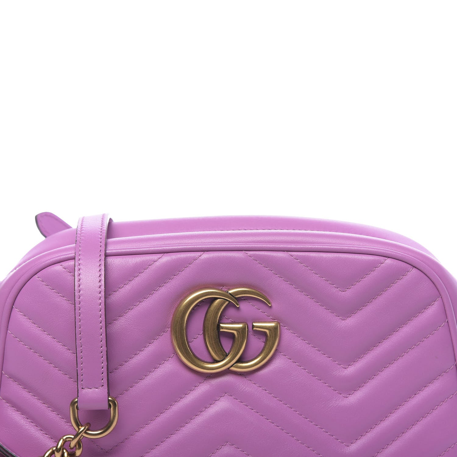 Gucci Calfskin Matelasse Small GG Marmont Chain Shoulder Bag Candy Mousse 10 of 10