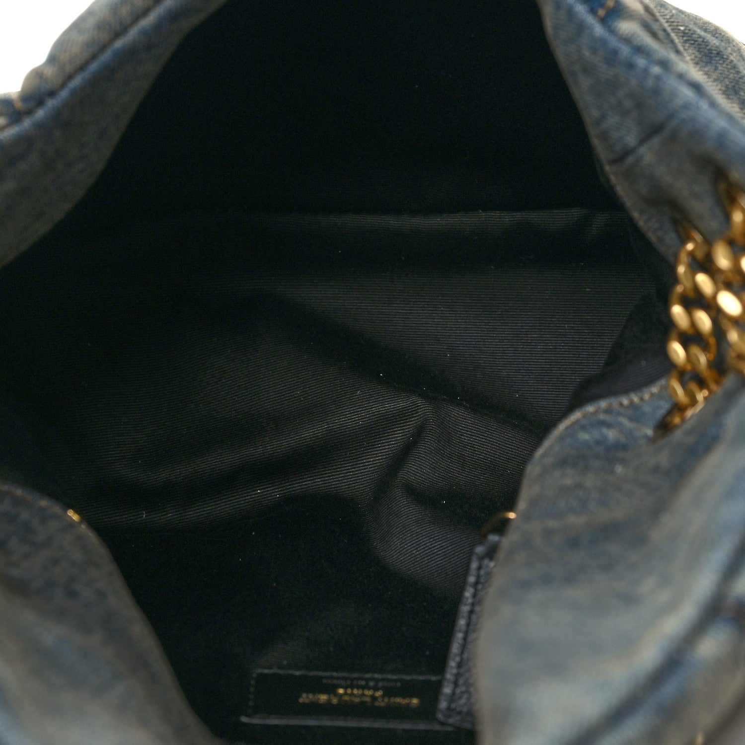 Saint Laurent Denim Quilted Small Loulou Puffer Monogram Chain Satchel Blue Cinnamon 4 of 9