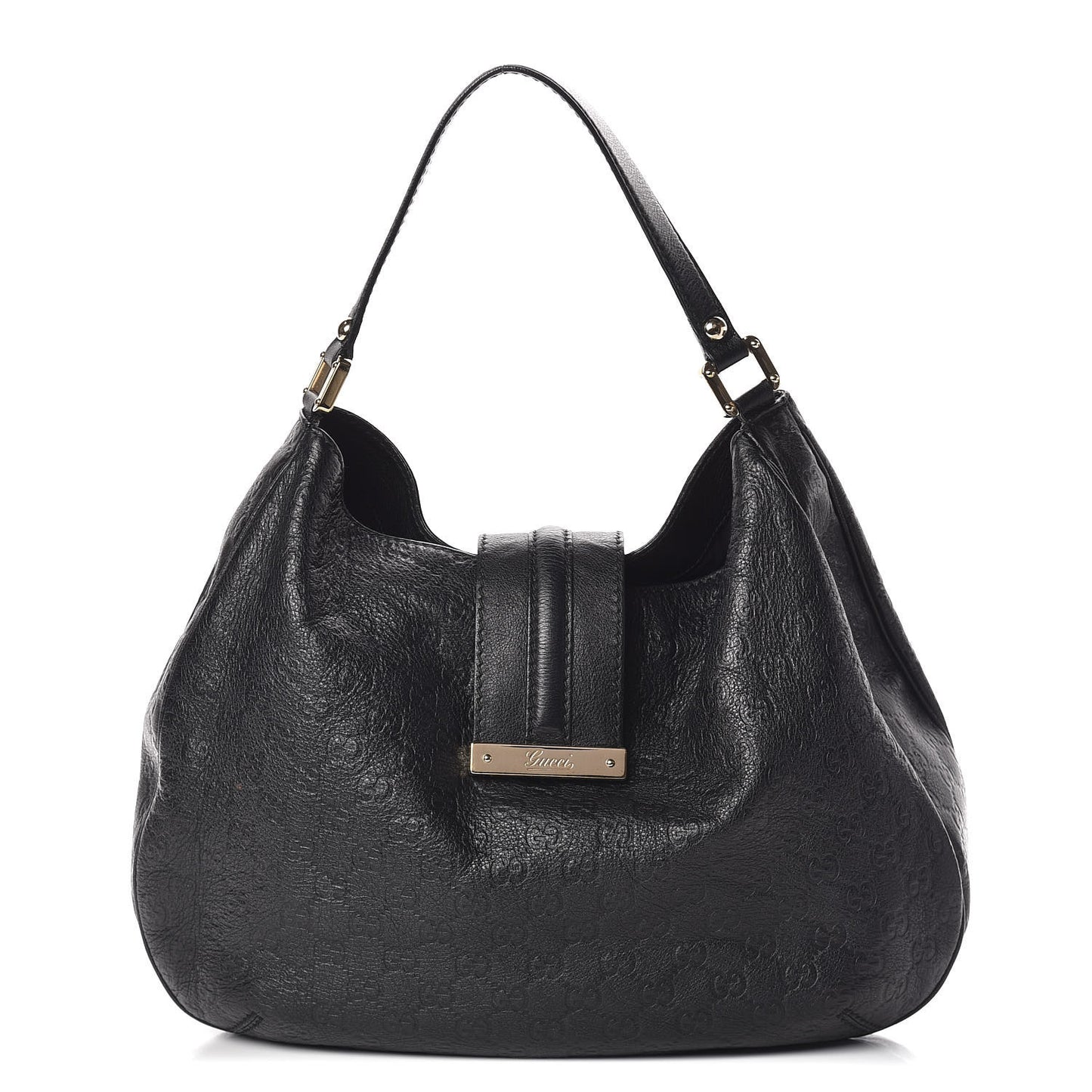 Guccissima Large New Ladies Web Hobo Black