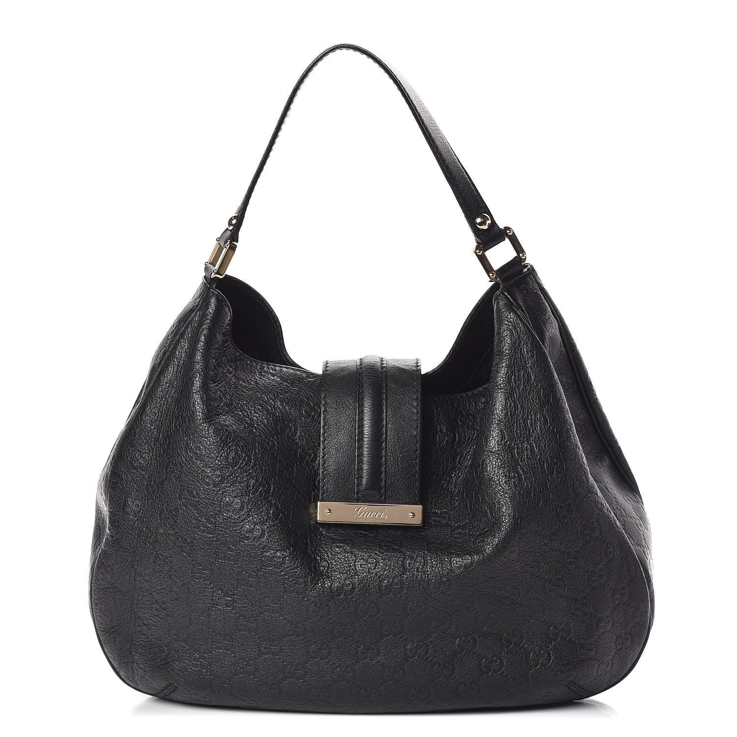 Gucci Guccissima Large New Ladies Web Hobo Black 1 of 11