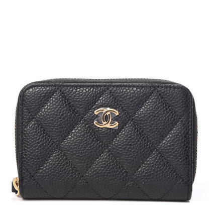 Chanel Caviar Quilted Zip Coin Purse Black 1 of 9