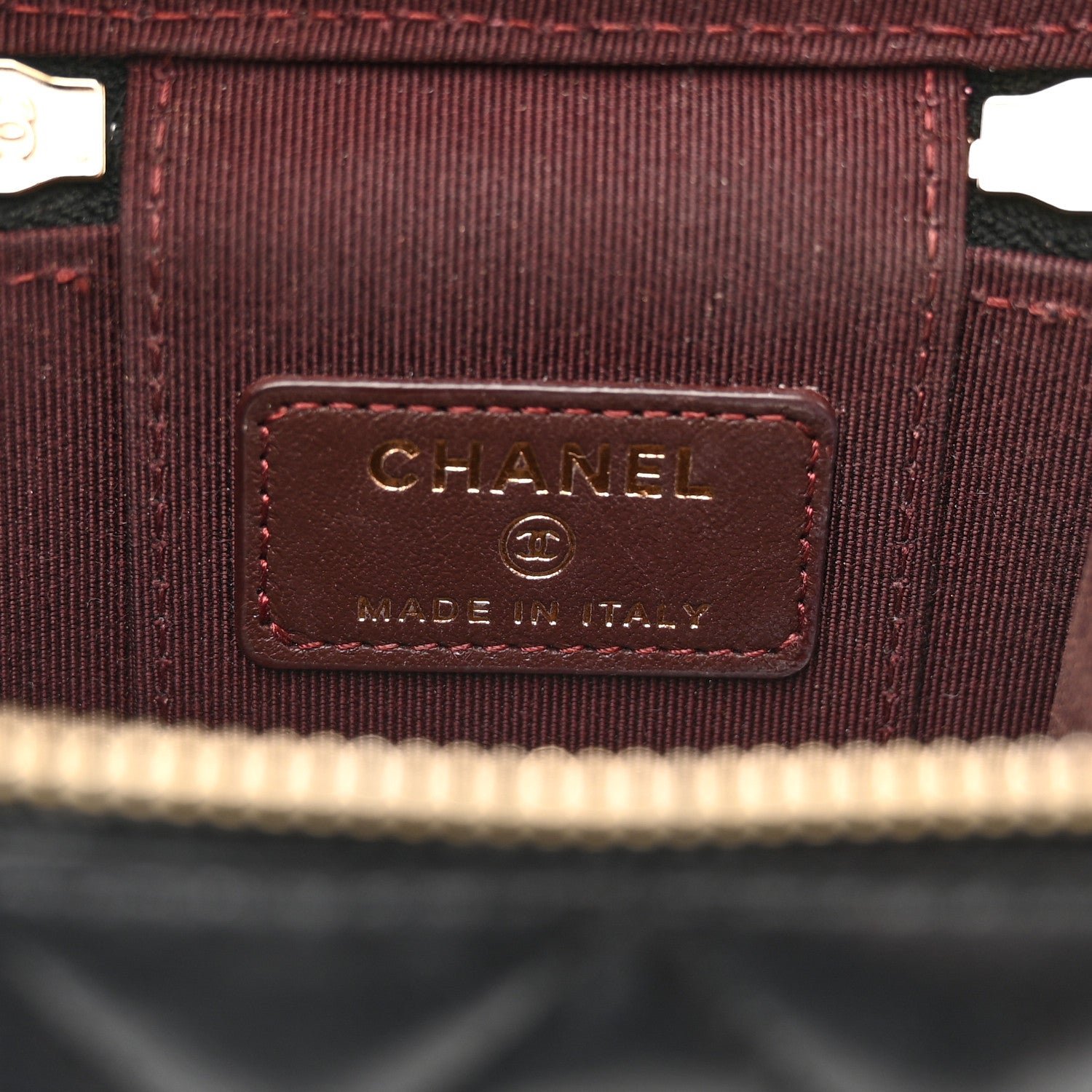 Chanel Lambskin Quilted Mini Vanity Case With Chain Black 7 of 10