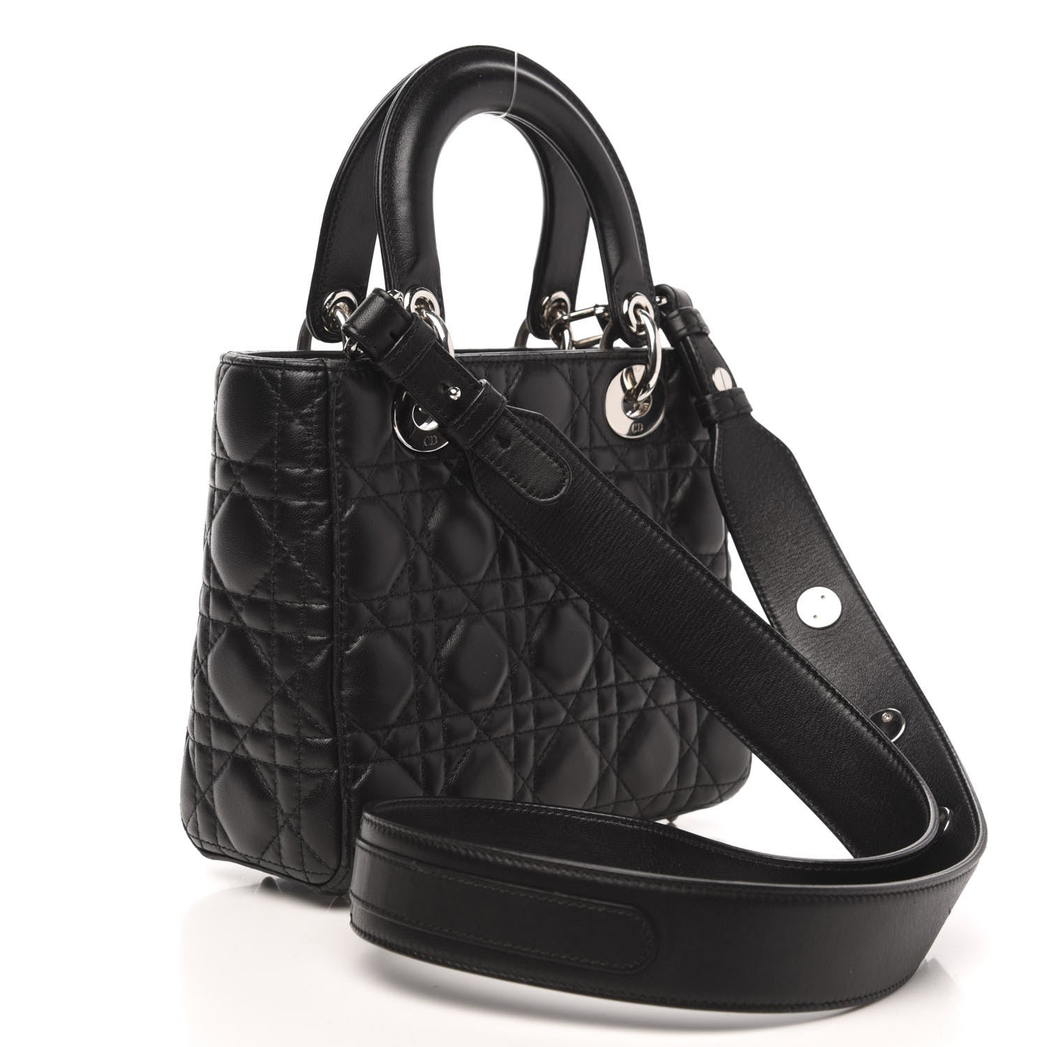 Christian Dior Lambskin Cannage Small Lucky Badges My Lady Dior Black 3 of 11