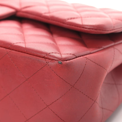 Chanel Lambskin Quilted Jumbo Double Flap Red 14 of 16