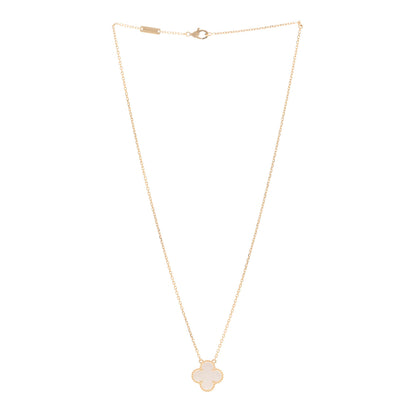 Van Cleef & Arpels 18K Yellow Gold Mother of Pearl Vintage Alhambra Pendant Necklace 3 of 5