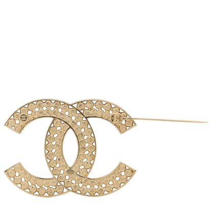 Chanel Metal Crystal CC Brooch Gold 3 of 4