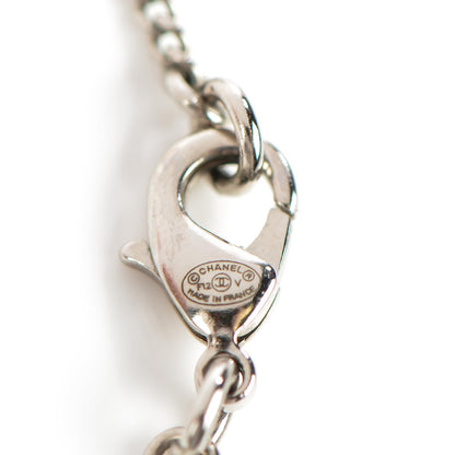 Chanel Crystal Timeless CC Necklace Silver 4 of 5
