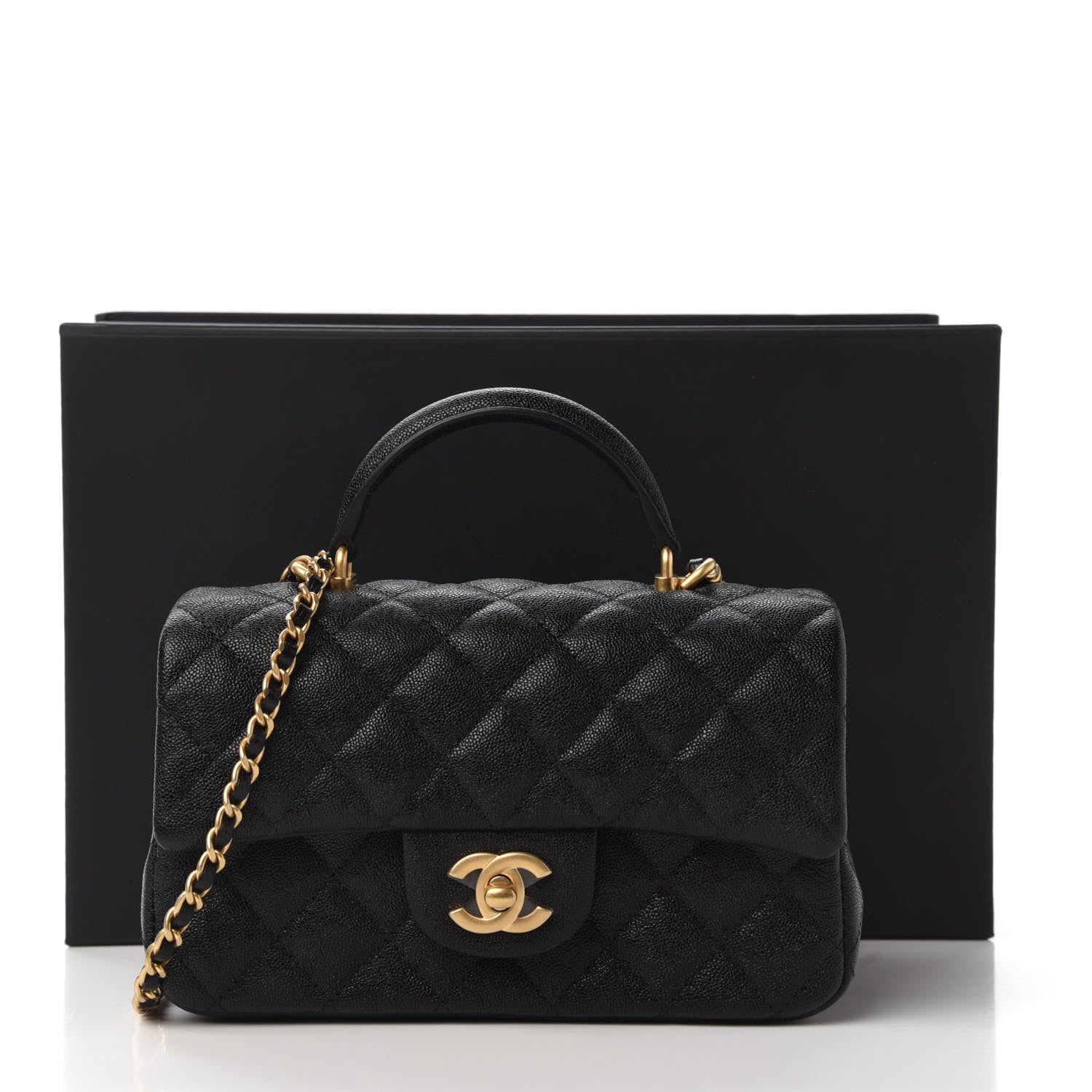 Chanel Caviar Quilted Mini Top Handle Rectangular Flap Black 11 of 11