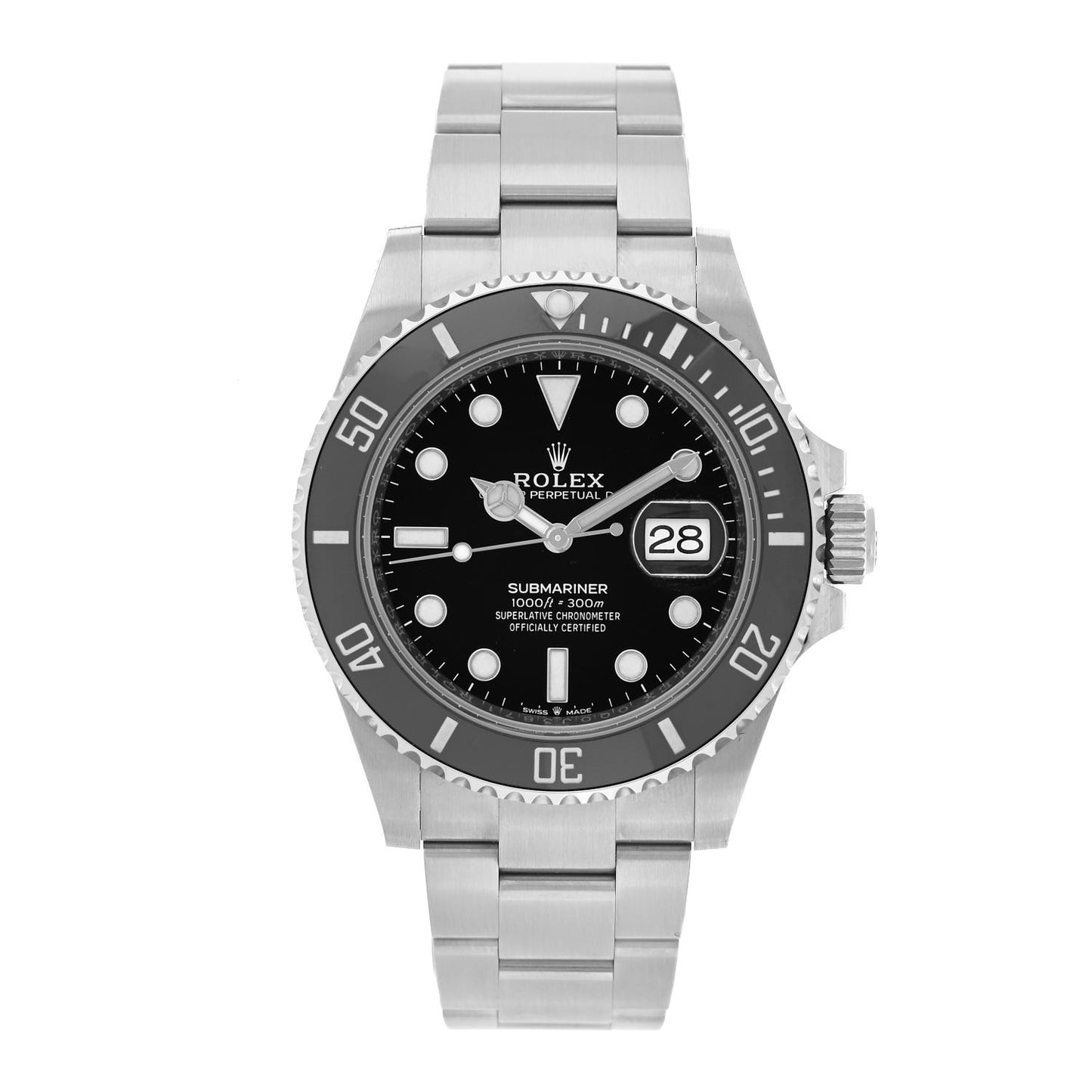 Stainless Steel 41mm Oyster Perpetual Submariner Date Watch Black 126610LN