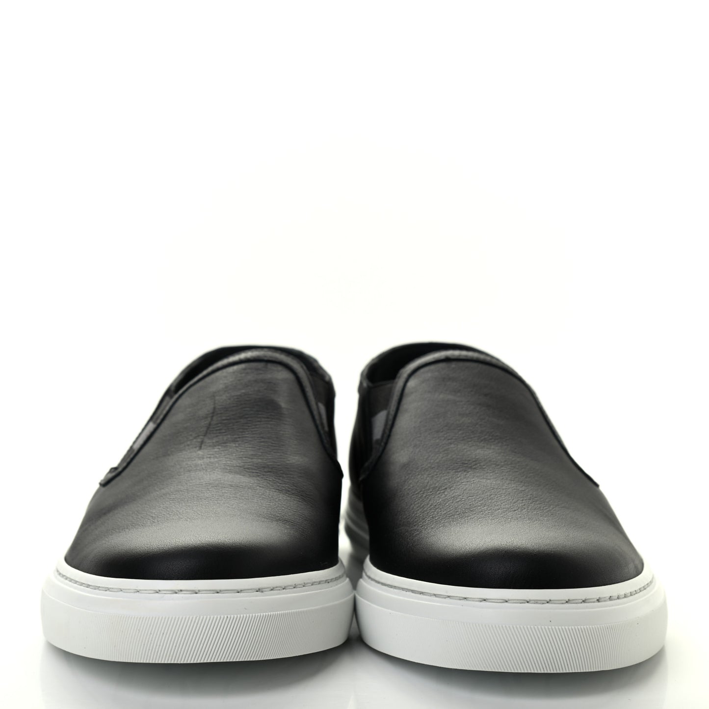 Soft Calfskin Mens Slip On Sneakers 8 Black