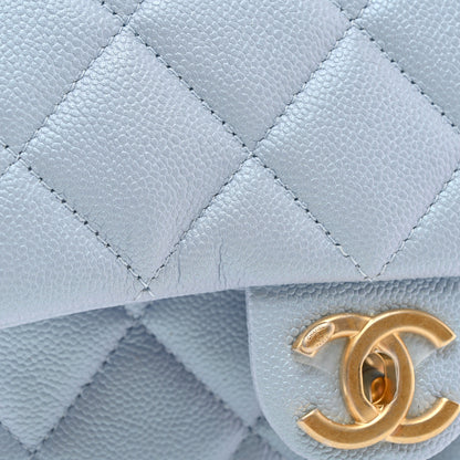 Chanel Iridescent Caviar Quilted Mini My Perfect Flap Light Blue 10 of 10