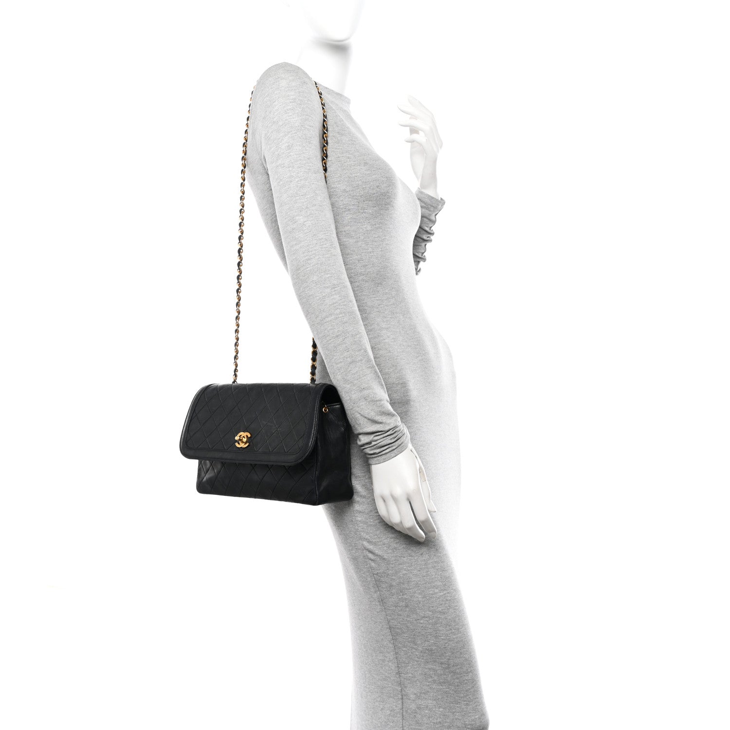 Chanel Lambskin Quilted Medium Single Flap Black 2 of 19