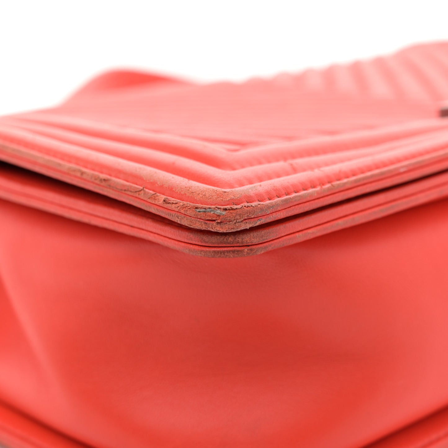 Calfskin Chevron Quilted New Medium Boy Flap Orange