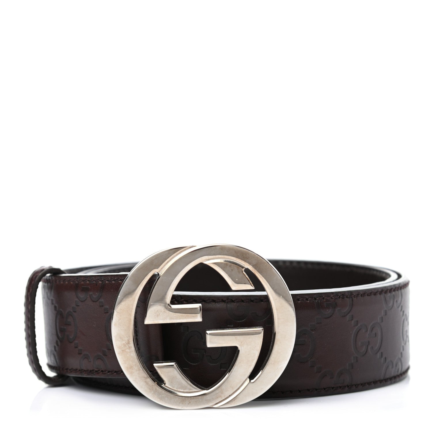 Gucci Guccissima Interlocking G Belt 95 38 Brown 1 of 5