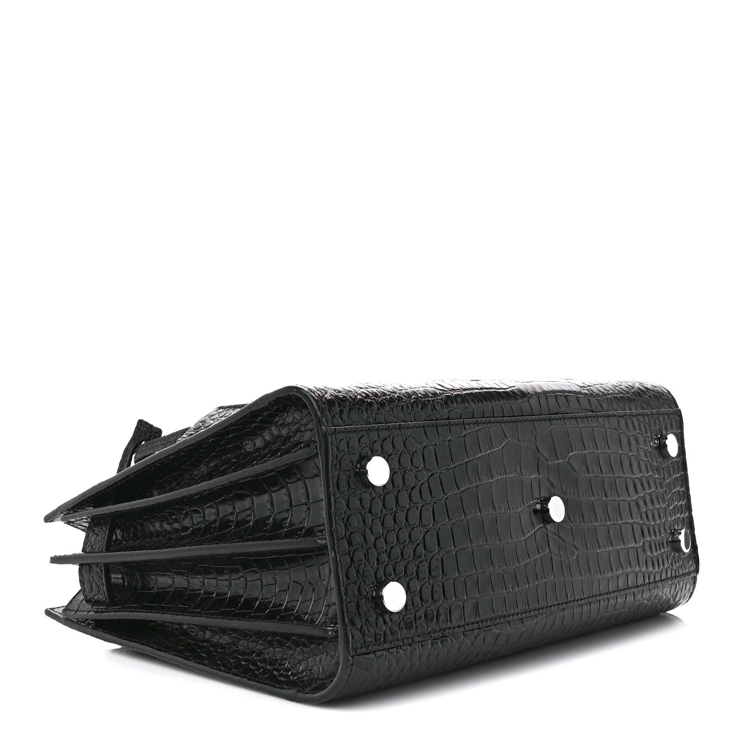 Saint Laurent Calfskin Crocodile Embossed Baby Sac De Jour Black 4 of 12