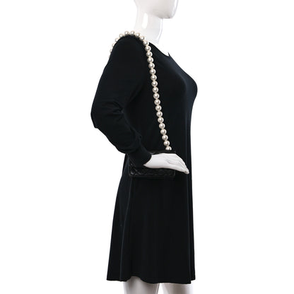 Chanel Calfskin Quilted Mini Maxi Pearls Wallet On Chain WOC Black 2 of 10