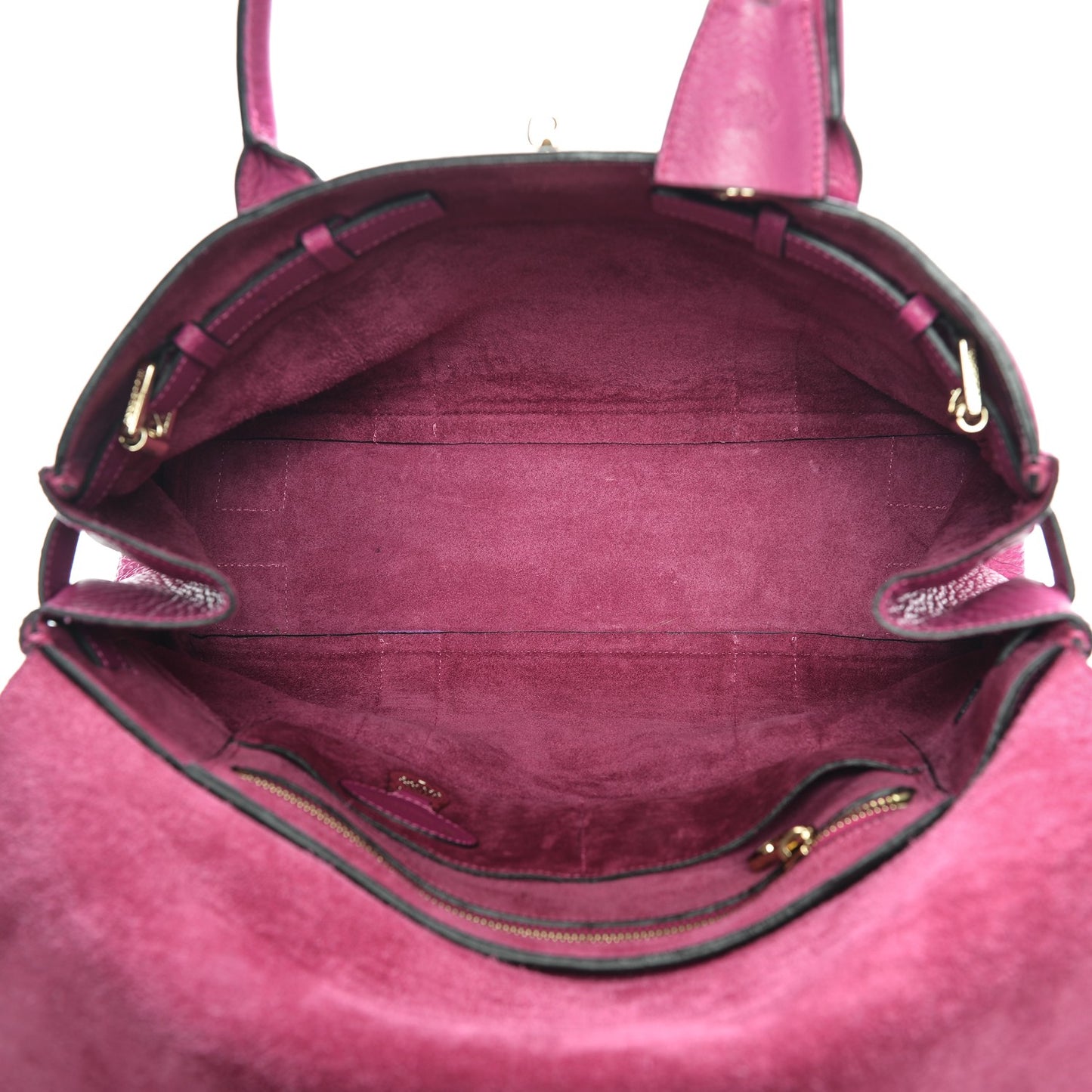 Spongy Pebbled Calfskin Bayswater Hot Fuchsia