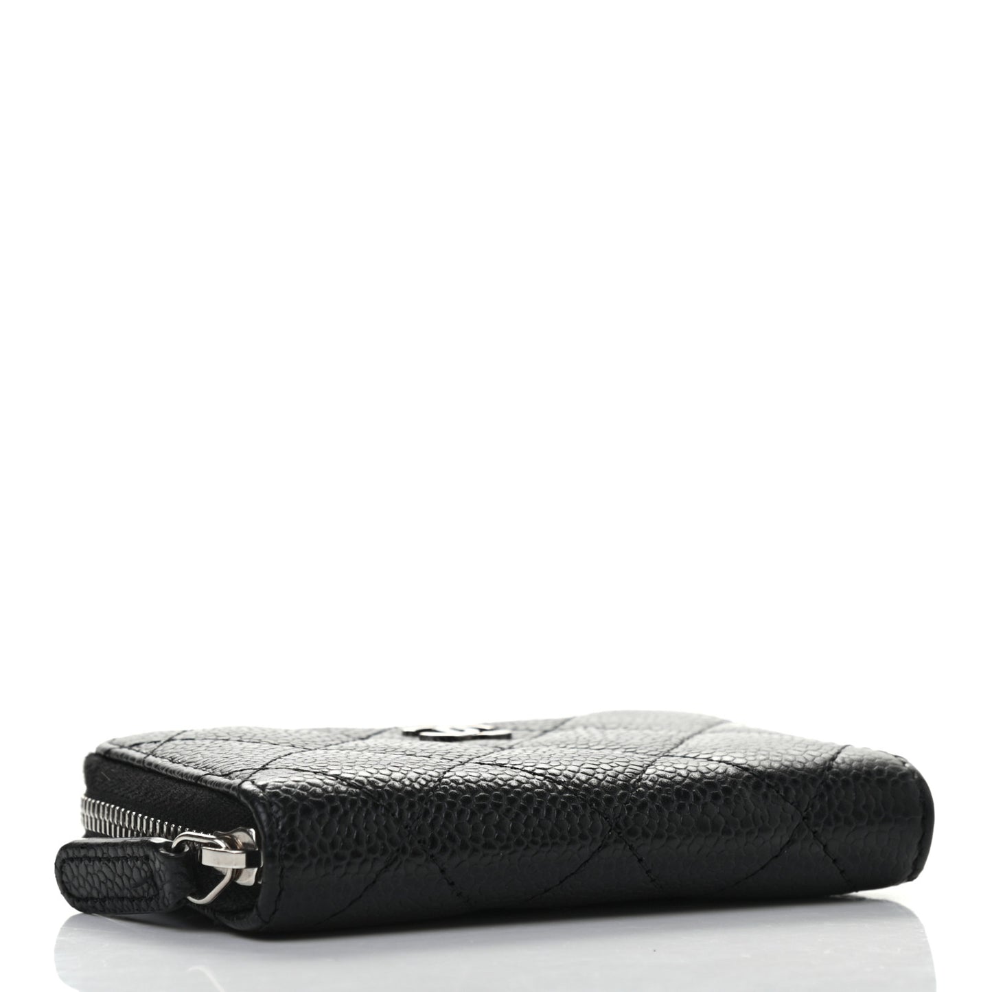 Caviar Quilted Zip Coin Purse Black