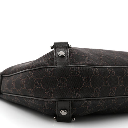 Gucci Denim Monogram Abbey D Ring Hobo Brown 9 of 10
