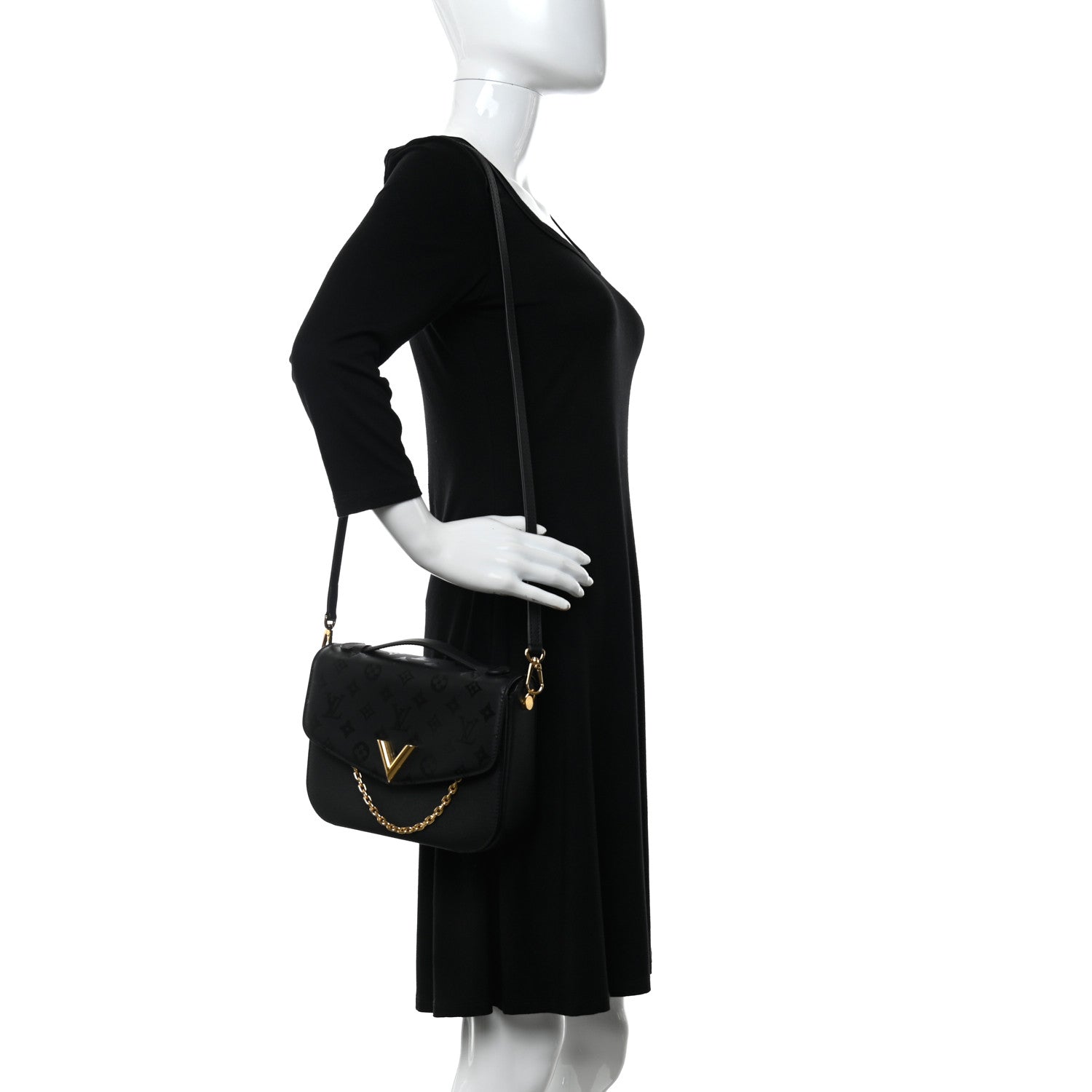 Louis Vuitton Calfskin Monogram Very Messenger Black 2 of 10