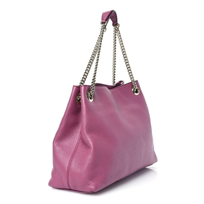 Gucci Pebbled Calfskin Medium Soho Chain Shoulder Bag Peonia Flower 3 of 10