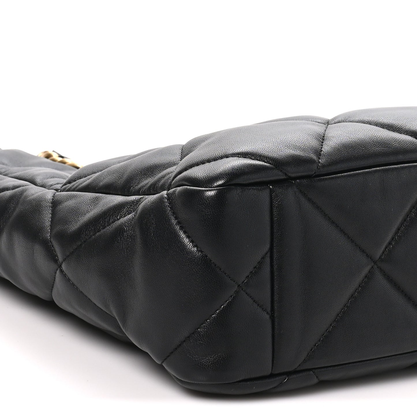 Lambskin Quilted Chanel 19 Shopping Bag Black