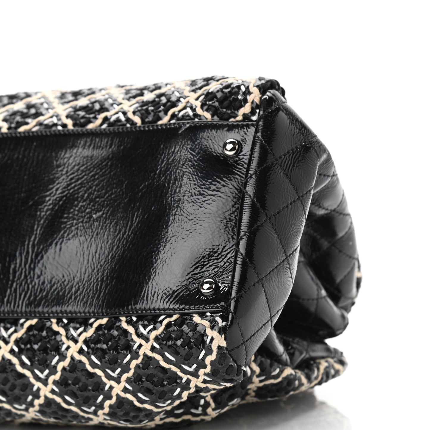 Patent Hand Embroidered Large Just Mademoiselle Black