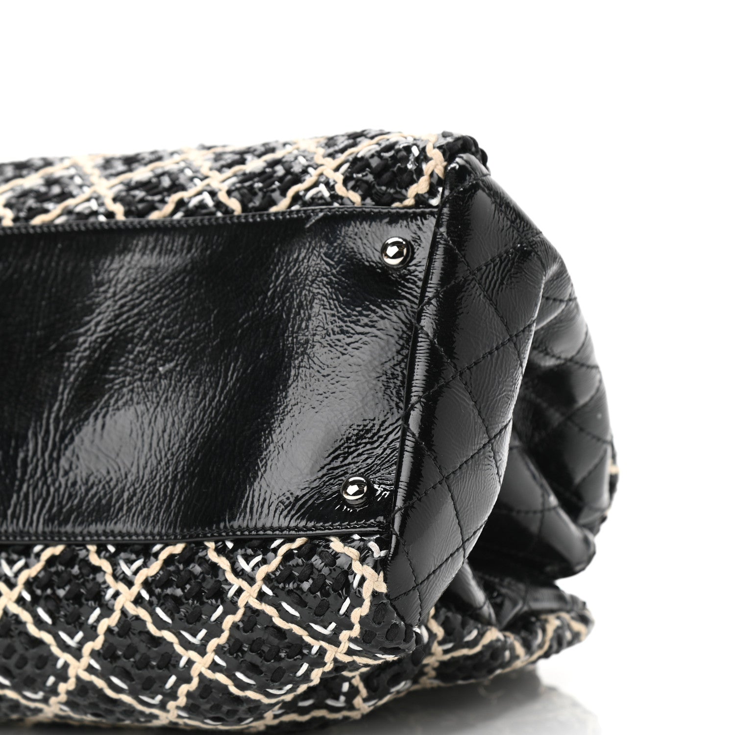 Chanel Patent Hand Embroidered Large Just Mademoiselle Black 10 of 11